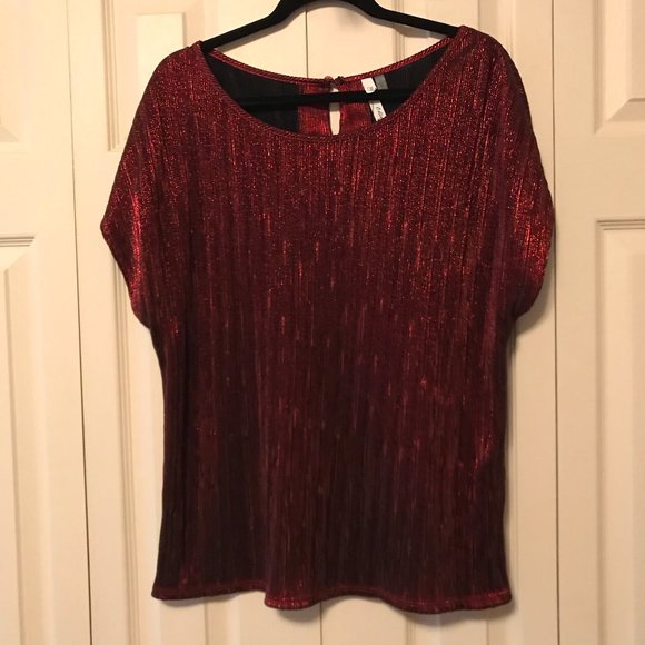 NEW Ruby Metallic/Glitter Top NY Collection Plus - Picture 7 of 10